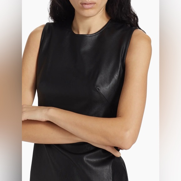 NWT Spanx‎ Faux Leather Sheath Dress Black Sleeveless Medium - Picture 5 of 11